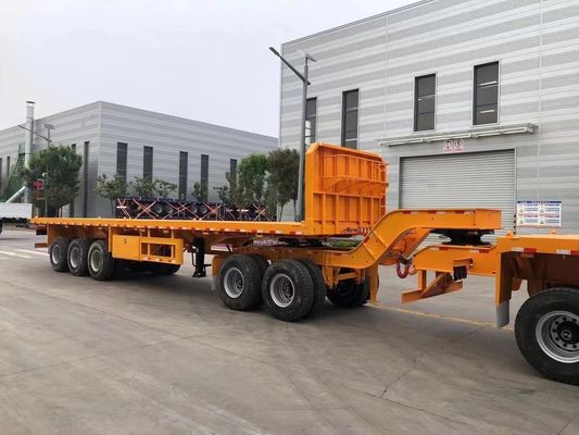 200tons Max Payload Wosheng Double Link Flatbed Semi Trailer for Container Transport