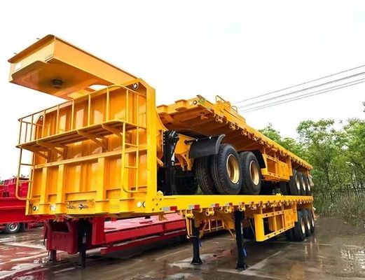 200tons Max Payload Wosheng Double Link Flatbed Semi Trailer for Container Transport