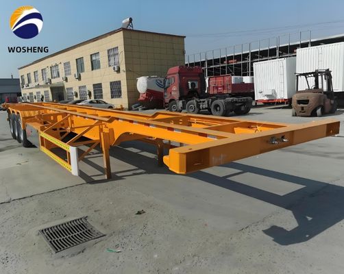 Max Payload 30000 kg 12.4m 3 Axle 40ft Truck Trailer Chassis Skeleton Semi Trailer
