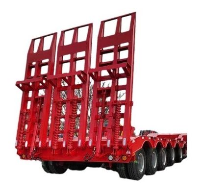 Dual Line Brake System 13-18m Customizable Lowbed Semi Trailer for Heavy Equipment