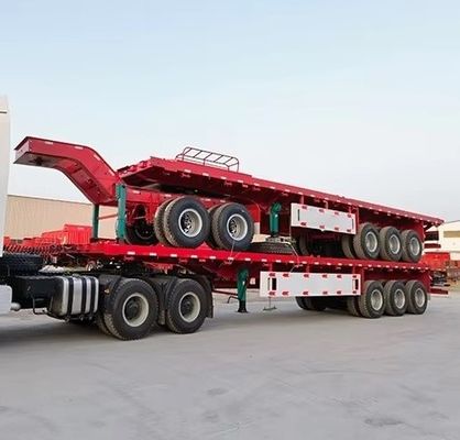 13500x2500x1600-3100mm Double Link Flat Bed Truck Trailers for Container Transport