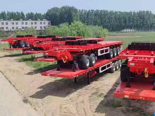 13500x2500x1600-3100mm Double Link Flat Bed Truck Trailers for Container Transport