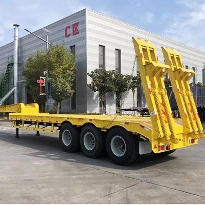 120 T Payload 3 Axle 4 Axle Low Bed Trailer for Truck Heavy Duty Mechanical Equipment