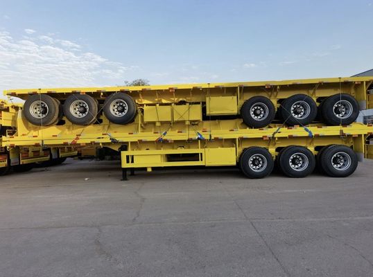 20T-80T 3 Axle Cargo Trailer Flatbed Semi-Trailer for Transporting 12400*2610*1550mm Goods