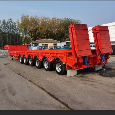 120T Payload Low Bed Semi Trailer with Air or Mechanical Suspension and Steel Material
