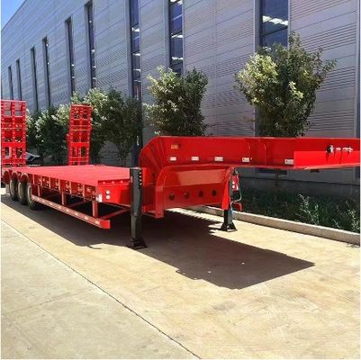 120T Payload Low Bed Semi Trailer with Air or Mechanical Suspension and Steel Material