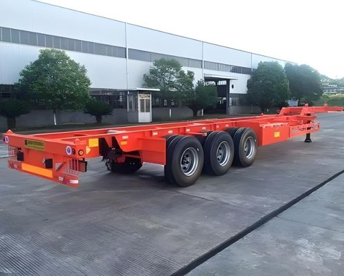 3 Axle Container Skeleton Semi Trailer with 50 Tons Payload and 6.5 Tons Tare Weight