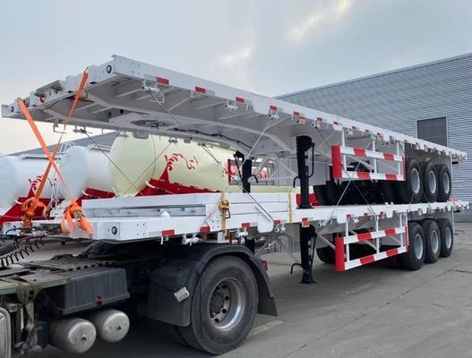 Large Capacity 3/4 Axle Front Fender Side Column Flatbed Container Truck Semi Trailer