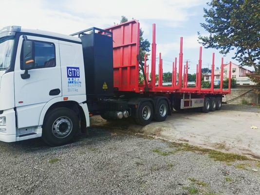 Large Capacity 3/4 Axle Front Fender Side Column Flatbed Container Truck Semi Trailer