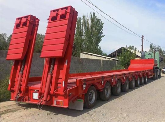 20ft/40ft Container Lowbed Semi Trailer for Wosheng 3/4/5/6 Axles and Heavy Equipment