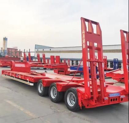20ft/40ft Container Lowbed Semi Trailer for Wosheng 3/4/5/6 Axles and Heavy Equipment