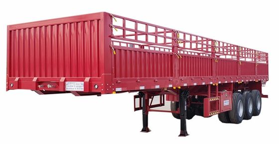 s Steel 3-Axis Heavy Transport Cargo Semi-Trailer with Leaf Spring and 13/16 Ton Axle