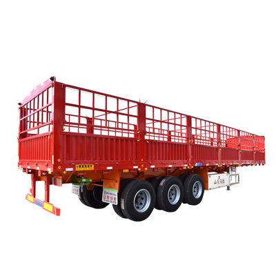 s Steel 3-Axis Heavy Transport Cargo Semi-Trailer with Leaf Spring and 13/16 Ton Axle