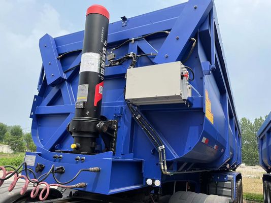 Rear Dump Style Hydraulic U-type End Tipper Semi Truck Trailer Front Axle Lift 4 Axle
