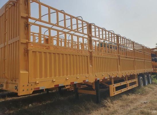 Heavy Duty Landing Gear 28t 3 Axles Cargo Fence Semi Trailer For Transporting Vegetable
