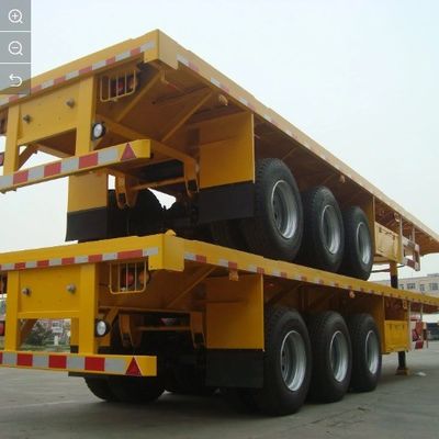 90mm*13mm*10layer Leaf Spring Flatbed Semi Trailer with 28t Heavy Duty Landing Gear