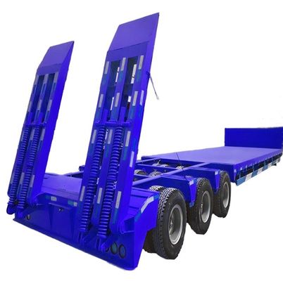 3 Axles Low Bed Trailer 12500/13000/14000/16000x2500/3000x1100/3300mm Steel Material