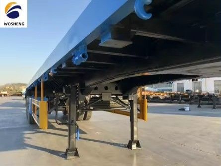 40 FT 2 3 Axles Flatbed Semi Truck Trailer with Mechanical Suspension and 12R22.5 Tires
