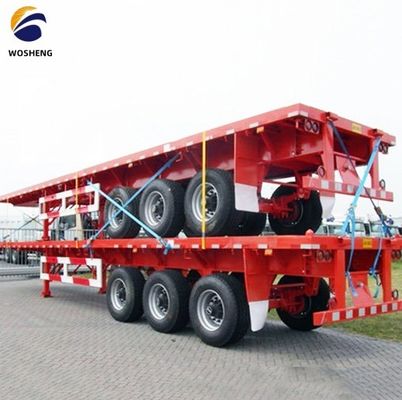 Truck Trailer 40ft Flatbed Container Semi Trailer with Q345B Main Beam Customized