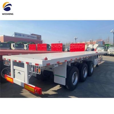 3 Axles 4 Axles 20FT 40FT Container Flat Bed Truck Trailers with Dual Line Braking System