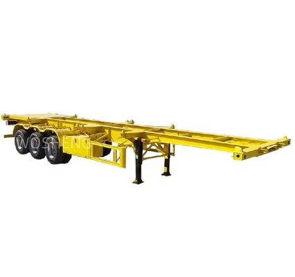Mechanical Suspension Wosheng 3 Axle 20FT 40FT Container Chassis Skeleton Semi Trailer