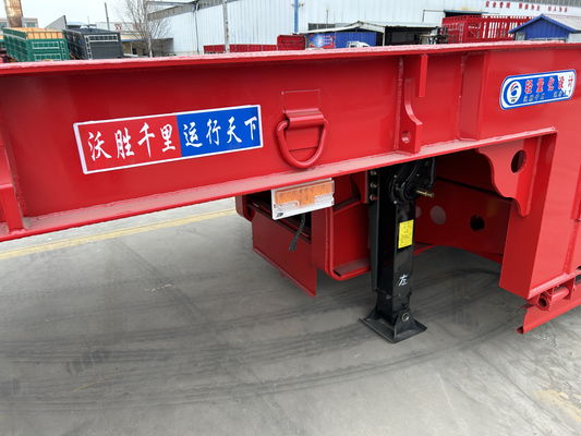 Top Selling 3 Axles Low Bed Container Chassis Loader Semi Trailer for Heavy Equipment