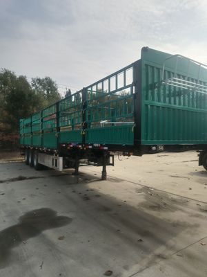 3 Axle Side Wall Fence Steel Stake Semi Trailer for Livestock and Vegetable Farm