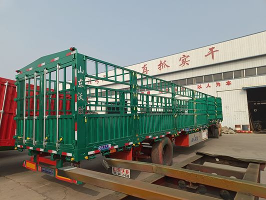 3 Axle Side Wall Fence Steel Stake Semi Trailer for Livestock and Vegetable Farm