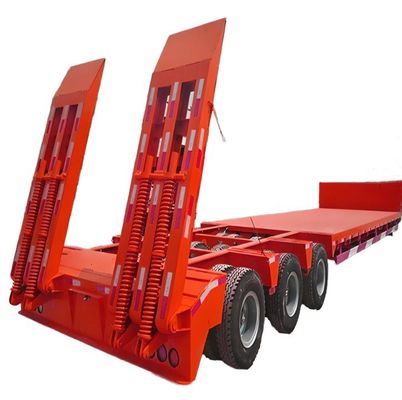 60 tons payload low bed semi trailer with 315 80R22.5 tires and optional king pin