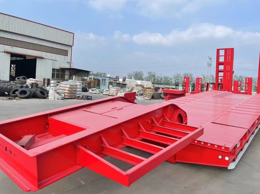 60 tons payload low bed semi trailer with 315 80R22.5 tires and optional king pin