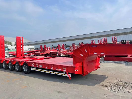 60 tons payload low bed semi trailer with 315 80R22.5 tires and optional king pin