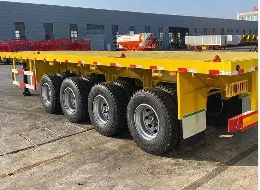 13ton*3 Axles Heavy Duty Flatbed Semi Trailer for Transporting 20FT 40FT Containers