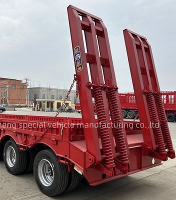 60 tons payload low bed semi trailer with 315 80R22.5 tires and optional king pin