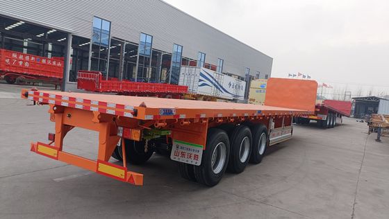 13ton*3 Axles Heavy Duty Flatbed Semi Trailer for Transporting 20FT 40FT Containers