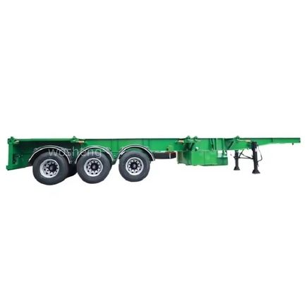 Customer's Request Wosheng 3 Axle Green 20FT 40FT Container Chassis Skeleton Semi Trailer