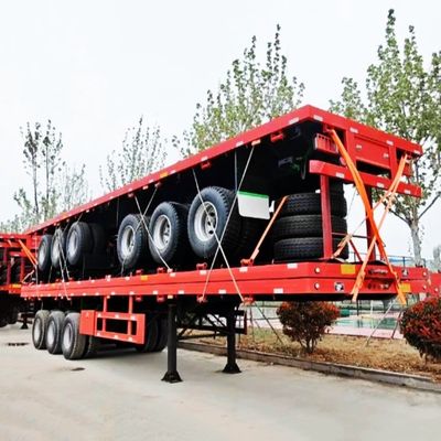 Professional Customized Color 20-80tons 3 axles 40FT container flatbed Semi Trailer