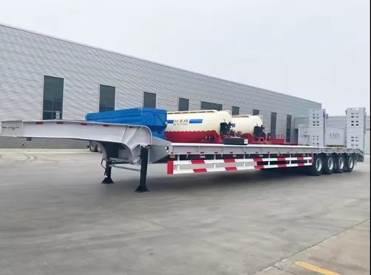 Customizable 13000x2500x1100 4 Axles Lowboy Semi-Trailer for Heavy Equipment Transport
