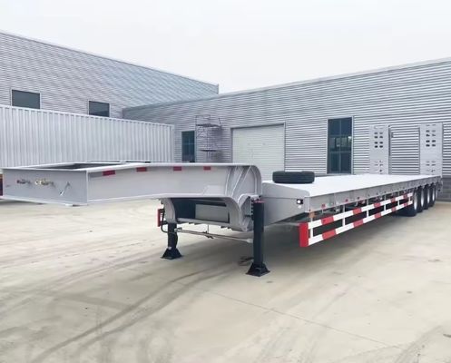 Customizable 13000x2500x1100 4 Axles Lowboy Semi-Trailer for Heavy Equipment Transport