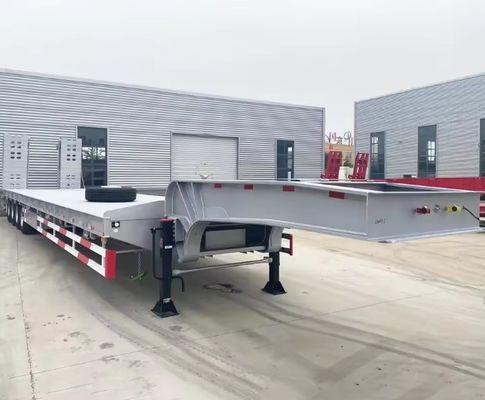 Customizable 13000x2500x1100 4 Axles Lowboy Semi-Trailer for Heavy Equipment Transport