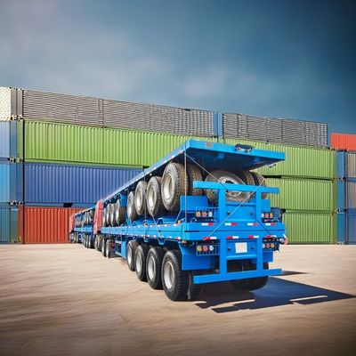 40ft Steel Flatbed Semi Trailers with 90 w mm*13 thickness mm*10 layer Leaf Spring