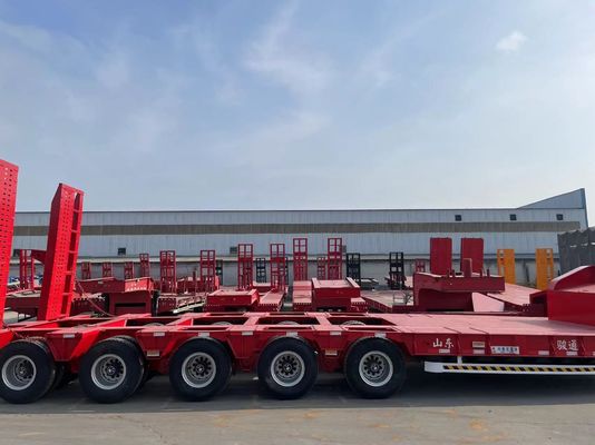 Customizable 16-Wheel 4-Axles Low Bed Trailer in Oman 13-18m with Max Payload of 30TON