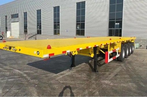 3 Axle 4 Axle 40-120T Cargo Flatbed Semi Trailer for 20ft 40ft 45ft 53ft Container