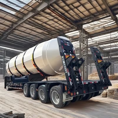 70 80 Tons Extendable Lowboy Semi Trailer For Heavy Duty Equipment Transport at Best