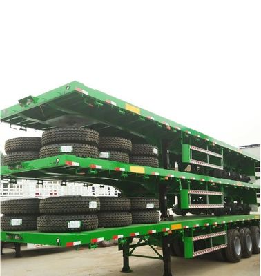 3 4 Axle Ship Cargo and 20ft 40ft 45ft Container Flatbed Trailer with 80tons Max Payload