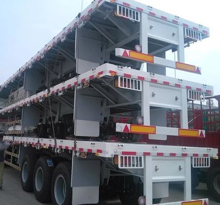 90T Max Payload Steel 20FT 40FT Container Flatbed Semi-Trailer with 12r22.5 Tyre