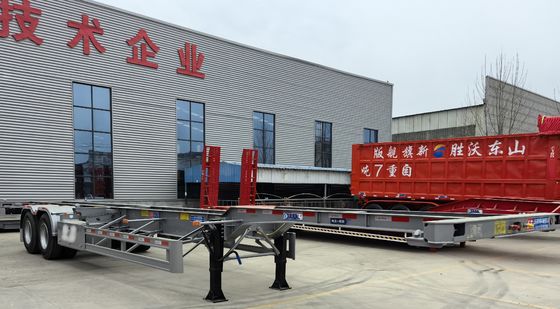 13Ton Axle Container Skeleton Chassis Semi Trailer With Twist Locks for Easy Loading