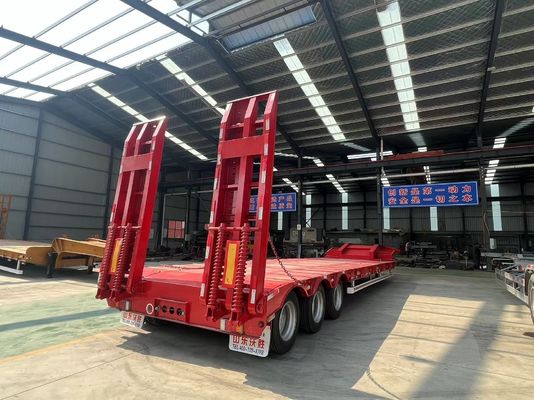 Professional 's Heavy Duty Lowbed Semi Trailer With 3 Axle 4 Axle Max Payload 30000 kg