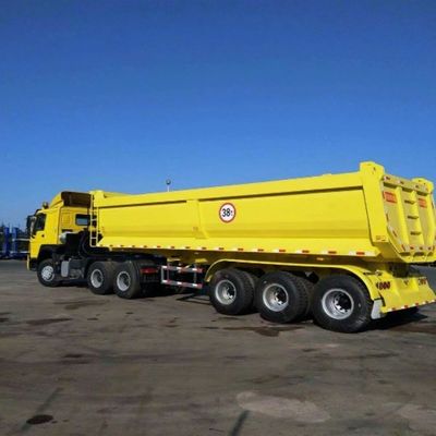 WS U Shape 40-45 CBM 3-Axle End Unload Hydraulic Tipper Rear Dump Semi-Trailer for Truck