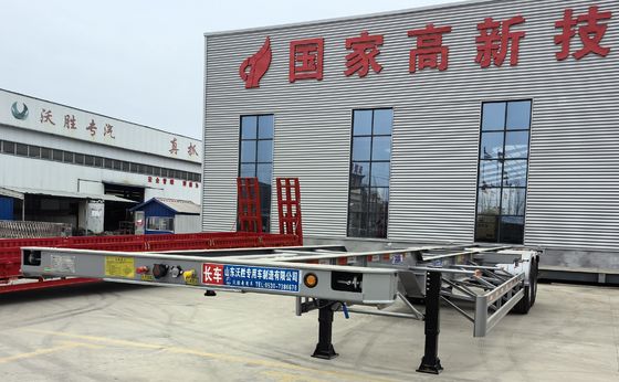 13Ton Axle Container Skeleton Chassis Semi Trailer With Twist Locks for Easy Loading
