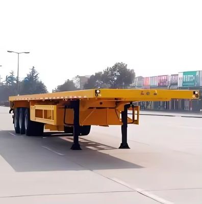 3 Axle 12R22.5 Tyre Steel Material Flatbed Semi Trailer with Max Payload of 20T-80T